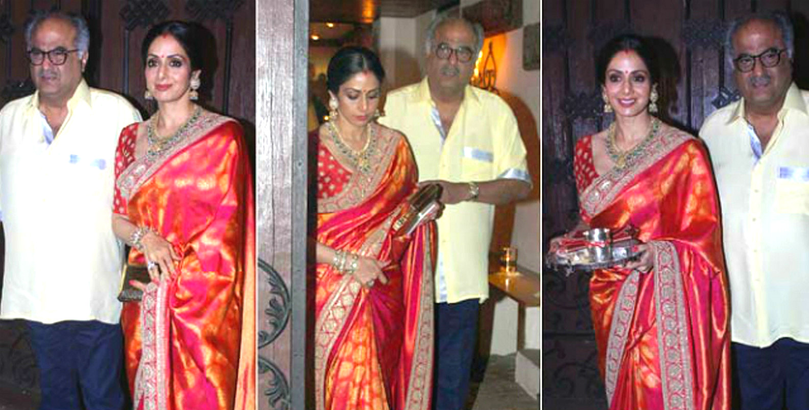 Sridevi Cream Heavy stylish designer saree with blouse - IMPERIALDEAL -  463198